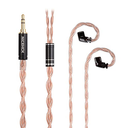 NICEHCK GCT5 Earphone Upgraded Cords, 5N IEM Cable,OCC in Ear Monitor Cables for Musician Singer Audiophile Earbuds Replacement Cord (3.5mm QDC) - size: 3.5mm QDC