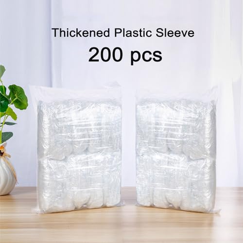 Disposable Oversleeves Covers, 200PCS Plastic Arm Sleeves Covers for Painting Repairing Cleaning Tattooing - Clear - color: Transparent