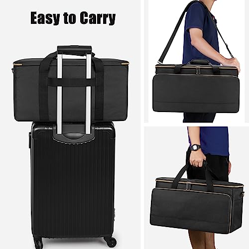 Trunab Large Travel DJ Cable File Bag with Inner Detachable Divider | with Padded Compartment for 15.6” Laptop, Cable Organizer Bag for Cords, Sound Equipment, DJ Gear, Musician Accessories