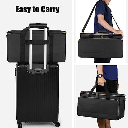 Trunab Large Travel DJ Cable File Bag with Inner Detachable Divider | with Padded Compartment for 15.6” Laptop, Cable Organizer Bag for Cords, Sound Equipment, DJ Gear, Musician Accessories