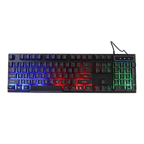 MTG RGB Backlit Mechanical Wired Gaming Keyboard and Mouse Combo | Full Anti-Ghosting, WiFi BT, PC & Laptop Compatible, Complete Accessory Bundle for Desktop & Gaming Setup - color: Basic Gaming