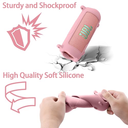 Silicone Cover for JBL Flip 7 Portable Bluetooth Speaker | Scratch-resistant, Unhindered Sound, Silicone Construction, Portable Carrying Silicone Cover, Pink Silicone Cover - color: Pink Cover