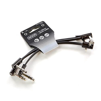 Jim Dunlop (3PDCISTR06), 1/4-Inch Right Angle MXR Ribbon TRS Patch Cable 6 in|15 cm-3 Pack (3PDCISTR06R) - size: 6 inches