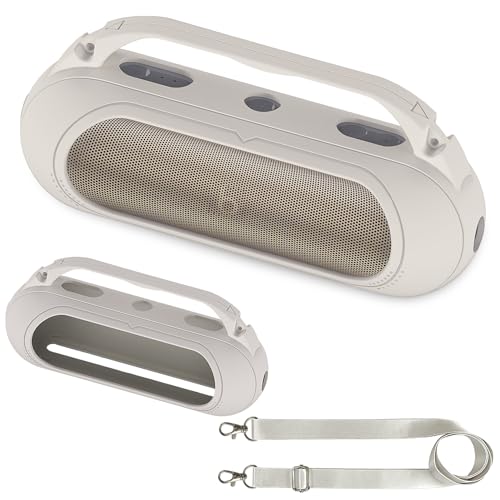 Silicone Cover Case for Beats Pill 2024 Wireless Bluetooth Speaker | Protective Stand Holder for Beats Pill Bluetooth Speaker Accessories With Should Strap (Gray Case) - color: Gray Case