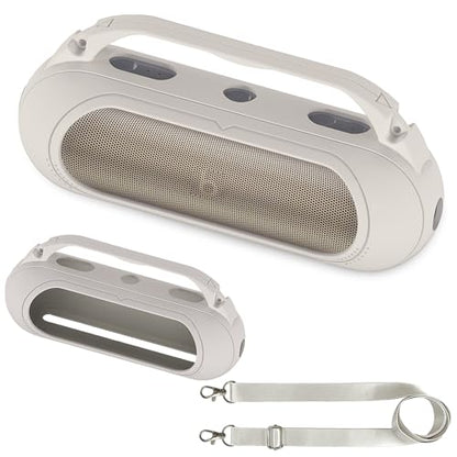 Silicone Cover Case for Beats Pill 2024 Wireless Bluetooth Speaker | Protective Stand Holder for Beats Pill Bluetooth Speaker Accessories With Should Strap (Gray Case) - color: Gray Case