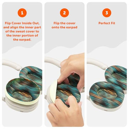 WC SweatZ XM5 - Patented Earpad Sweat Covers for Sony WH1000XM5 by Wicked Cushions | Full 360 Earpad Protection | Sweatproof & Easily Washable | The Simulation - color: The Simulation