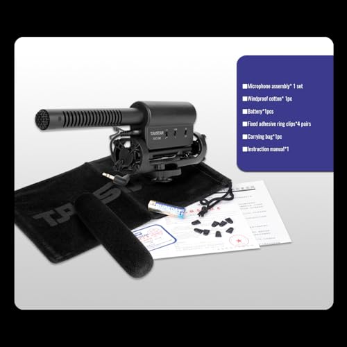 TAKSTAR SGC-598 3.5mm Cardioid Shotgun Microphone for Camera | Cardioid Condenser, +10dB Gain, 200Hz Low-Cut, Shock-Resistant