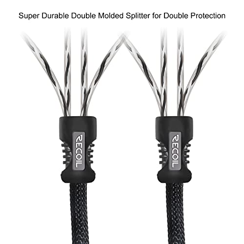 RECOIL P417 17ft 4-Channel RCA Audio Interconnects Cable Double Shielded | Premium 100% Oxygen Free Copper with Noise Reduction - size: 17ft
