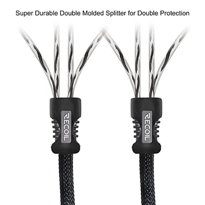 RECOIL P417 17ft 4-Channel RCA Audio Interconnects Cable Double Shielded | Premium 100% Oxygen Free Copper with Noise Reduction - size: 17ft