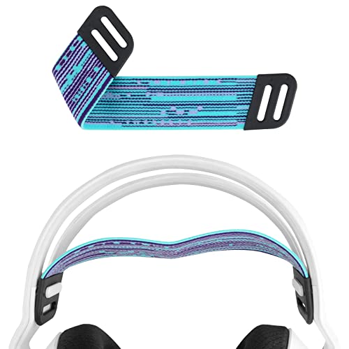 Geekria Mesh Fabric Headband Pad Compatible with Logitech G733, G335, G535 Headphones, Replacement Band Repair Part (Purple/Mint Green) - color: Purple / Mint Green