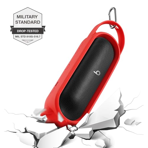 Silicone Cover for Beats Pill Portable Bluetooth Speaker Storage Bag Speaker Holder Travel Bag (Red) - color: Red