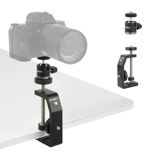 UTEBIT Super Clamp Mount with Mini Ball Head Mount, Black (90mm) - size: 90mm