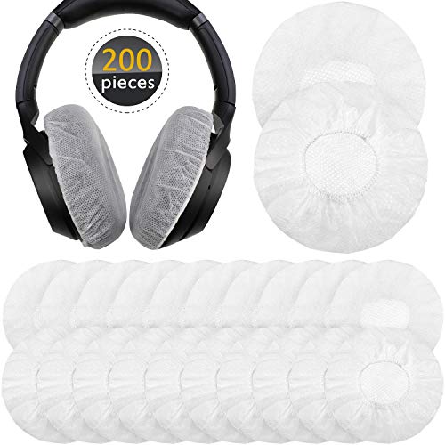 BBTO 200 Pieces Disposable Headphone Ear Cover Non-Woven Sanitary Earpad Covers for Most On Ear Headphones(M, 8 Cm/ 3.1 Inch,White) - color: White, size: M (8 cm)