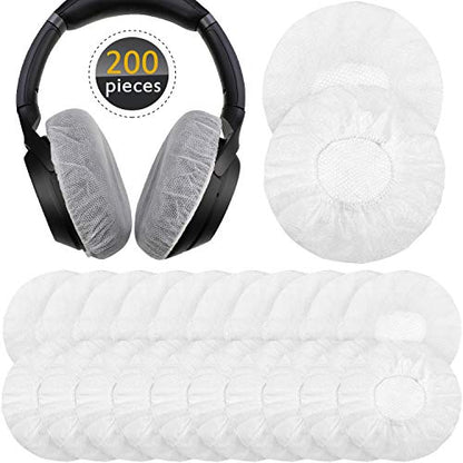 BBTO 200 Pieces Disposable Headphone Ear Cover Non-Woven Sanitary Earpad Covers for Most On Ear Headphones(M, 8 Cm/ 3.1 Inch,White) - color: White, size: M (8 cm)