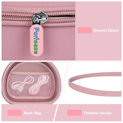 Hard Headphone Case for JLab JBuds Lux ANC/Raycon The Everyday, Pink | Foldable Over-Ear Headphones Travel Carrying Case, Mesh Pocket, Hard Eva Shell - color: Pink