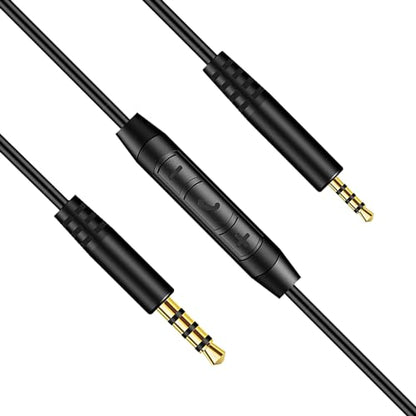 Replacement Bose Headphone Aux Audio Cable, 2.5mm Male to 3.5mm Male | Headset Audio Cord Compatible with Bose QC25, QC35, QC45, NC700, JBL Tune 710BT 660NC, in-line Mic, Volume Control