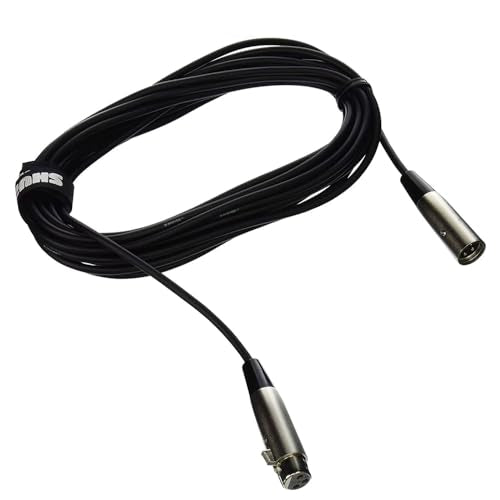 Shure C25J 25-foot Hi-Flex Cable with Chrome XLR Connectors, Black - size: 25-feet, style: Hi-Flex, Chrome XLR Connectors