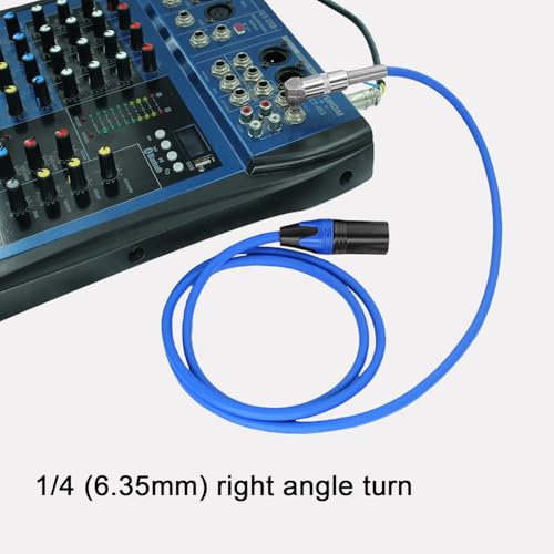 (1.5 FT 2 Pack) Right Angle 1/4 TS to XLR 3Pin Male Microphone Audio Cable,6.35mm TS Mono Right Angle to XLR Male 3pin Cable for Micphone Mixer、 Instruments (1.5 FT 2 Pack) - size: 1.5 FT 2 PACK