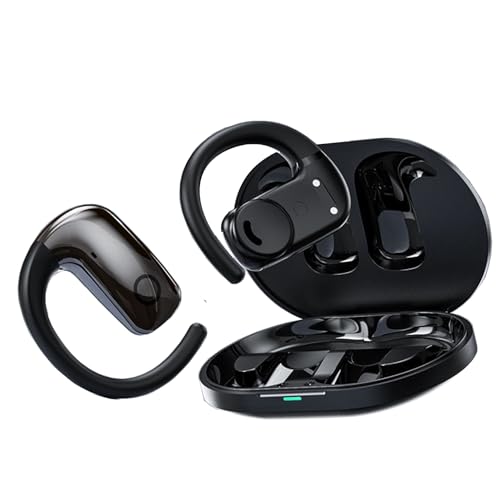 Open-Ear Wireless Headphones Bluetooth Earbuds Charging Case Ear Buds with Silicone Earhook Over-Ear Earphones for TV Phone Laptop Music, Black - color: #03Black