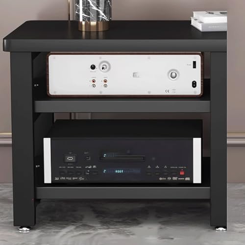 Display Shelf Stand, Small Shelf Stand, Media Stand, Rack Audio Tower Heavy Duty with Non-Slip Footpads 3 Colors 3 Sizes,Black3 Layer - color: Black, size: 3 layer