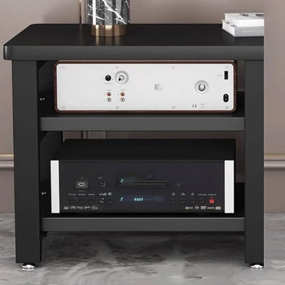 Display Shelf Stand, Small Shelf Stand, Media Stand, Rack Audio Tower Heavy Duty with Non-Slip Footpads 3 Colors 3 Sizes,Black3 Layer - color: Black, size: 3 layer