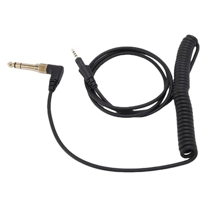 Bewinner Earphone Cable Fit for DJ HDJCUE1BT HDJX5 HDJX7 HDJS7, 3.5mm to 6.35mm Adapter Headphone Cable Replacement, 2m Spring OFC Tangleless Detachable Wire for Studio DJ Booth