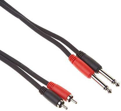 Pig Hog PD-R1406 Dual RCA (Male) to Dual 1/4" Mono (Male) Cable, 6 Feet - size: 6 feet