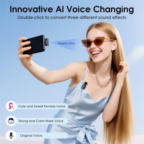 Mini Wireless Microphone for iPhone Android Tablets - color: 2TX+1 C RX+1 Lightning Adapter+Charging Case