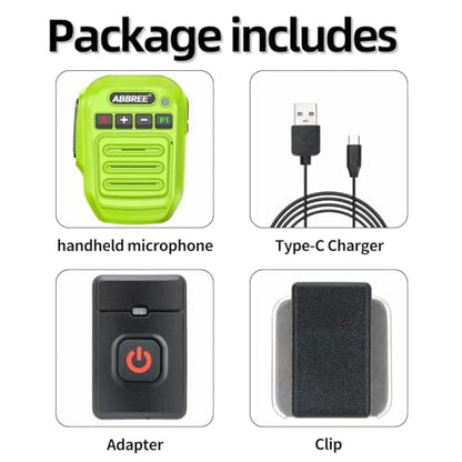 ABBREE Ham Radio Wireless Handheld Speaker Mic, 2 Pin Shoulder Microphone Compatible with Baofeng 5RM UV-5R,BF-F8HP PRO,GM21,K5PLUS,GM-15Pro,UV-5G Plus AR-152 Quansheng UV-K5 8 Walkie Talkie (Green) - color: Green