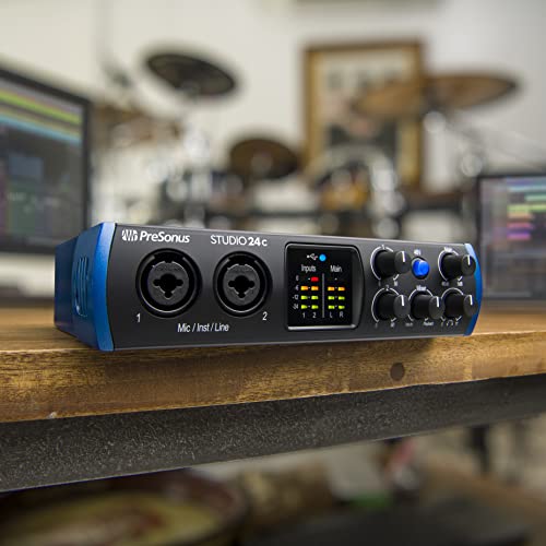 PreSonus Studio 24c 2x2, 192 kHz, USB Audio Interface with Studio One DAW Recording Software | USB Audio Interface with Studio One DAW Recording Software