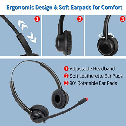 USB Headset with Mic for PC Computer Laptop Headphones with Noise Cancelling Microphone in-line Control for Home Office Online Class Teams Zoom - size: H360B