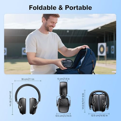 2Pack Ear Protection NRR 35dB Hearing Protection Ear Muffs for Shooting - color: Black