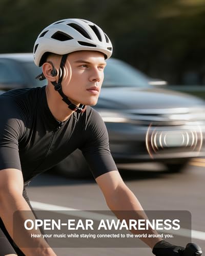PSIER Bone Conduction Headphones, 2026 Upgrade Open Ear Running Headphones | Bluetooth 6.0, 10Hrs Playtime, 23g Lightweight Comfort, IPX5 Waterproof, Bone Conduction Earbuds with Mic for Gym, Workouts - color: Matte Black