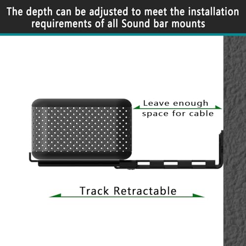 Soundbar Mount | Works with All Soundbar Including Samsung, Sony, Vizio, LG, & More | Depth Adjustable Sound Bar Mounts Under TV Bracket (Black: V02) - color: Black: V02