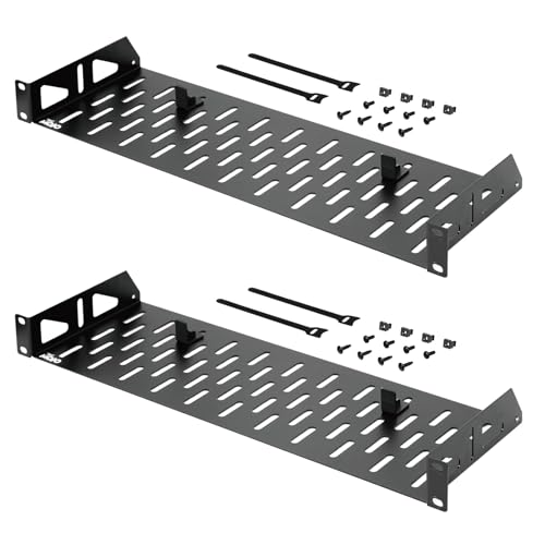 Tecmojo 1U Rack Shelf,19 inch Rack Shelf 6 inch Depth,Rack Mount Shelf with Anti-Slip Stops,Server Rack Shelf and Network Shelf for 19 in Equipments, 55lbs Capacity of Vented 1U Shelf,No Lip(2 Pack) - size: 6 in/2pack