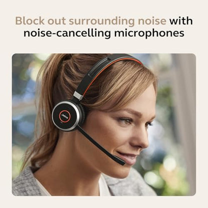 Jabra Evolve 65 SE Mono Wireless Headset - Bluetooth Headset with Noise-Cancelling Microphone, Long-Lasting Battery, and Dual Connectivity - MS Teams Certified, Works with All Other Platforms - Black - size: MS Teams, style: Mono