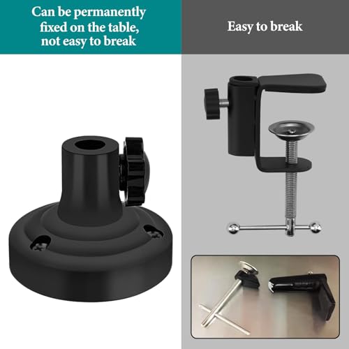 GEEKRIA for Creators Microphone Table Flange Mount Adapter, Metal Table Mount Clamp with Adjustable Interface Aperture Compatible with TONOR T20, Aokeo AK-35, InnoGear Microphone Arm - color: Black