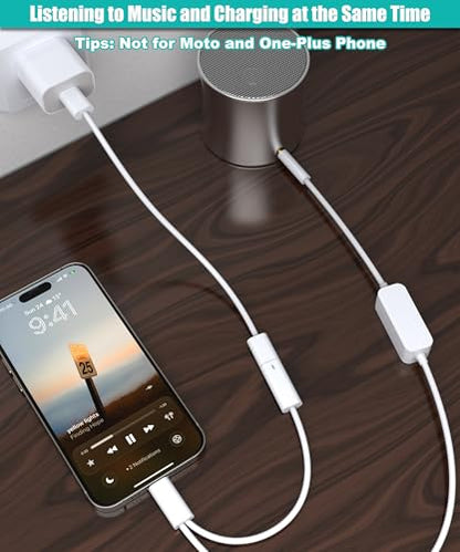 Aux to USB C, 2-in-1 USB-C to Aux 코드, 삼성 갤럭시, 아이폰 에어/17/16/15, 자동차 USB 타입-C - 3.5mm 수 오디오 케이블 통화 및 충전 지원 차량 스테레오, 스피커, 헤드폰 - style: 충전용 USB-C 포트