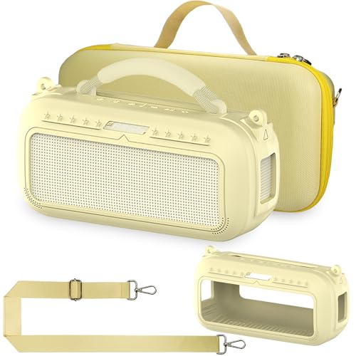 Protective Case for Bose SoundLink Max Portable Bluetooth Speaker | Accessories Hard Carrying Case and Silicone Cover Combo with Carrying Strap (Citrus Yellow) - color: Citrus Yellow