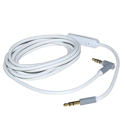Solo Replacement 3.5mm Audio Cable Cord Wire with in-line Remote Microphone Compatible with Beats by Dr Dre Headphones Solo/Studio/Pro/Detox/Wireless/Mixr/Executive/Pill Suppot iOS System (White) - color: White