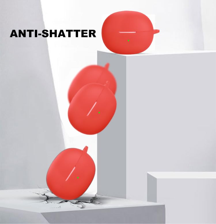 Silicon Case Cover Compatible with King Lucky Clip on Earbuds Open Ear Headphones i121 True Wireless Earbuds - color: Red