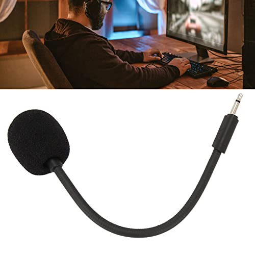 Game Mic Replacement for Gaming Headsets, Noise Cancelling Sponge, Adjustable Microphone Arm, 2.5mm Detachable Boom Microphone