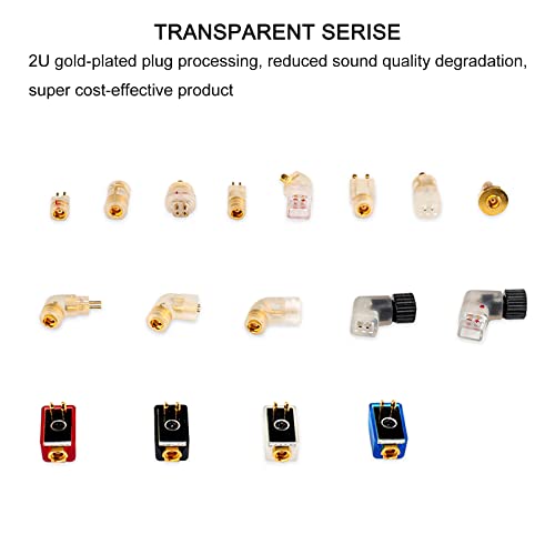1 Pair 0.78mm 2Pin Female (Contact Cable) to MMCX Male (Contact Headphone) Integration of Injection molding Craft Converter,Gold-Plated Plug Adapter Concave (Angled 2 Pin, Transparent) - color: Clear, size: MMCX TO 0.78 Angled
