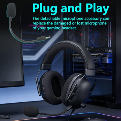 Mic Replacement for Razer BlackShark V2 and V2 Pro Wireless Gaming Headset 3.5mm Detachable Game Boom Microphone with Foam, Black (2026 Upgraded)