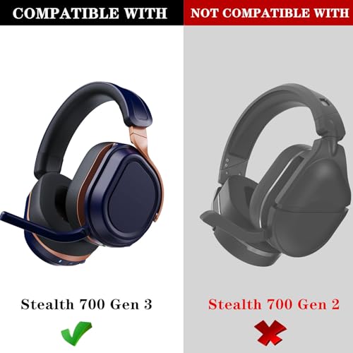 Cooling Gel Ear Pads for Turtle Beach Stealth 700 Gen 3 Headset | Replacement Earpads Gel-Infused Memory Foam Cushion with Breathable Ice Silk Fabric-Black
