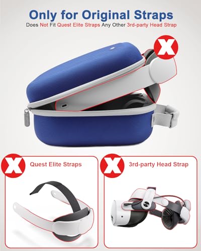 Hard Carrying Case for Meta Quest 3S/ Quest 3/ Steam Frame/ Vision Pro Blue - color: Blue