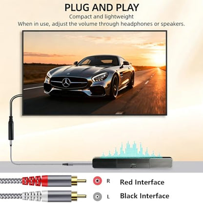 192KHz DAC Optical to RCA Converter,Optical Audio Cable to RCA Male Cable Adapter,Digital to Analog Audio Converter for HDTV, DVD, Set-top Boxes(Unidirectional from O-ptical to RC A Only) Cable -6.6FT - size: 6.6FT