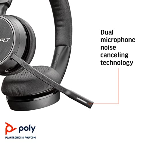 Plantronics - Voyager 4210 UC USB-A with Charge Stand (Poly) - Bluetooth Single-Ear (Monaural) Headset - Connect to PC, Mac, & Desk Phone - Noise Canceling - Works with Teams, Zoom & more