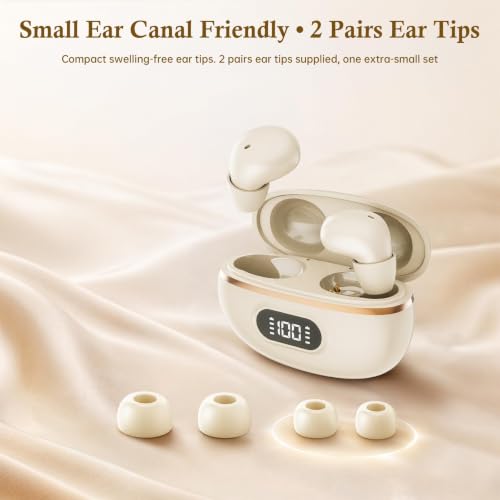Xmenha Extra Small Invisible Mini Earbuds Wireless Greentooth Small Invisible Ear Buds for Sleeping Smallest Headphones Tiny Micro Hidden Discreet Earbuds for Work - color: Green