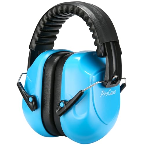 ProCase NRR 28dB Noise Reduction Ear Muffs, Foldable Adjustable Noise Cancelling Headphones - color: 1 - Pure Blue
